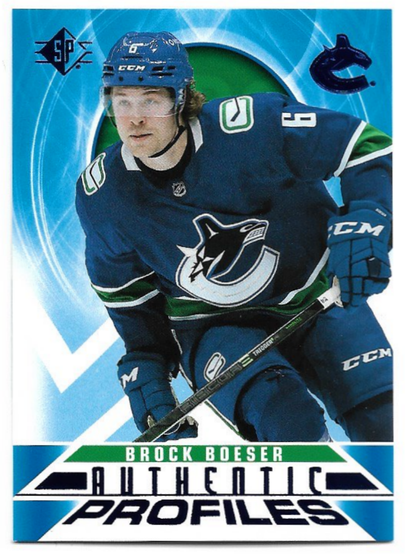 Authentic Profiles Blue BROCK BOESER 20-21 UD SP Hockey