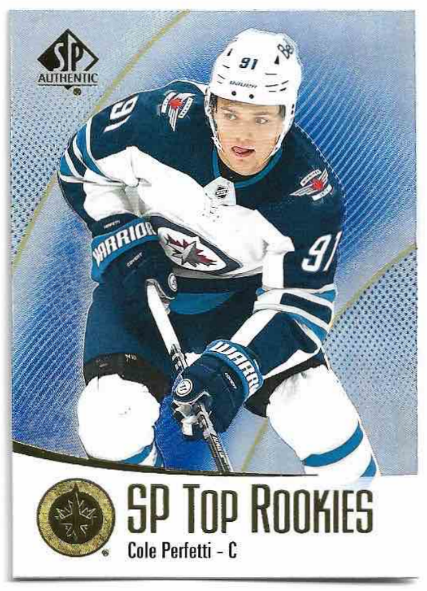 Blue SP Top Rookies COLE PERFETTI 21-22 UD SP Authentic