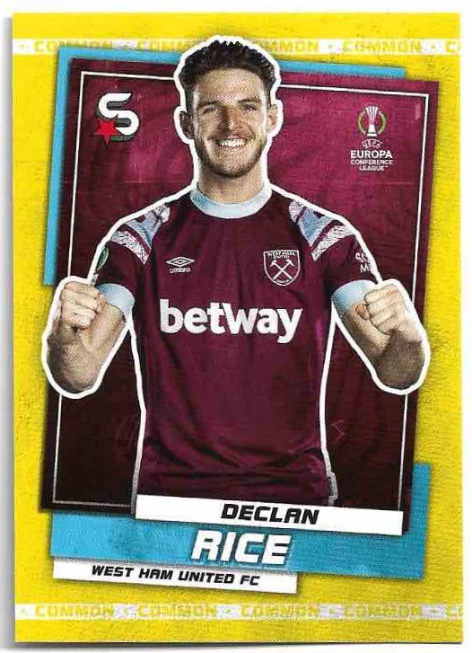 Common Yellow DECLAN RICE 22-23 Topps UEFA Superstars