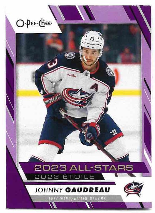 Purple Border JOHNNY GAUDREAU 23-24 UD O-Pee-Chee OPC /49