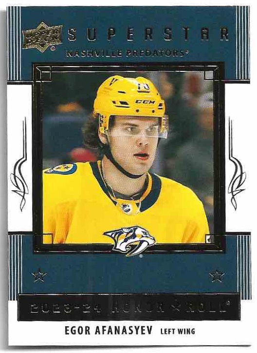 Rookie Honor Roll EGOR AFANASYEV 23-24 UD Series 2