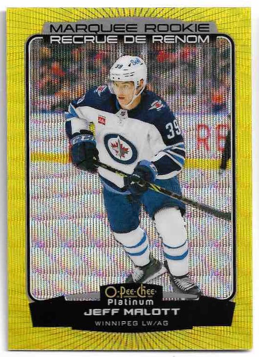 Marquee Rookies Neon Yellow Surge JEFF MALOTT 22-23 UD O-Pee-Chee OPC Platinum