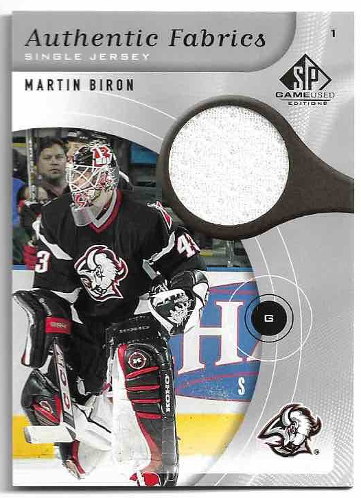 Jersey Authentic Fabrics MARTIN BIRON 05-06 UD SP Game Used