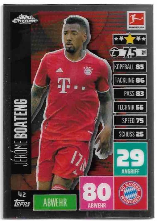 JEROME BOATENG 20-21 Topps Chrome Match Attax Bundesliga