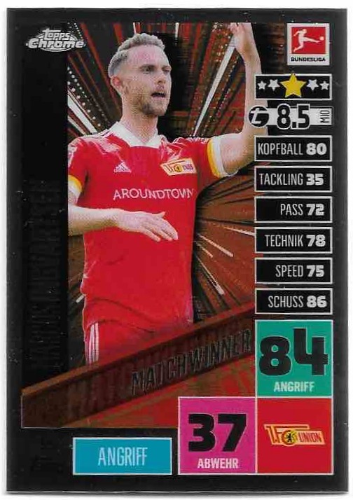 Matchwinner MARCUS INGVARTSEN 20-21 Topps Chrome Match Attax Bundesliga