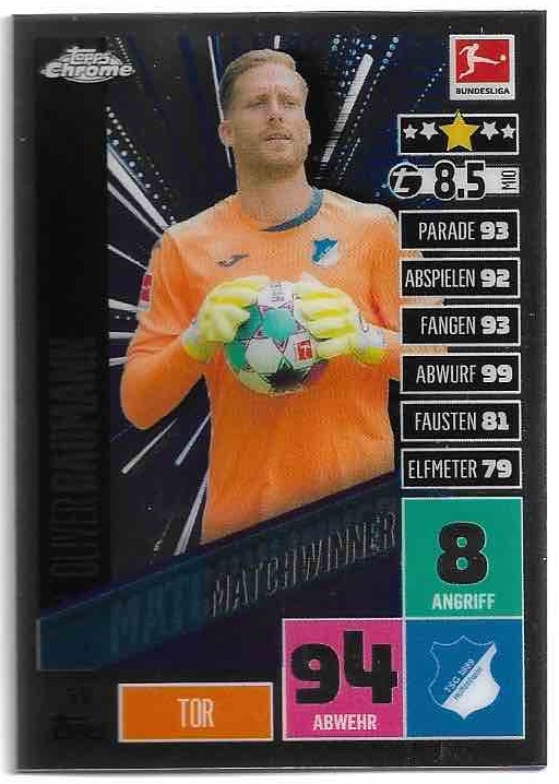 Matchwinner OLIVER BAUMANN 20-21 Topps Chrome Match Attax Bundesliga