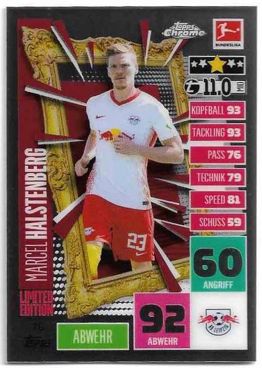 Limited Edition MARCEL HALSTENBERG 20-21 Topps Chrome Match Attax Bundesliga