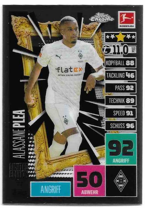 Limited Edition ALASSANE PLEA 20-21 Topps Chrome Match Attax Bundesliga
