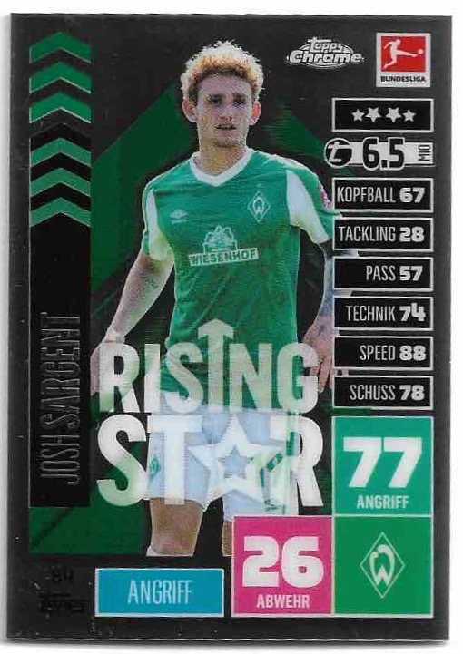 Rising Star JOSH SARGENT 20-21 Topps Chrome Match Attax Bundesliga