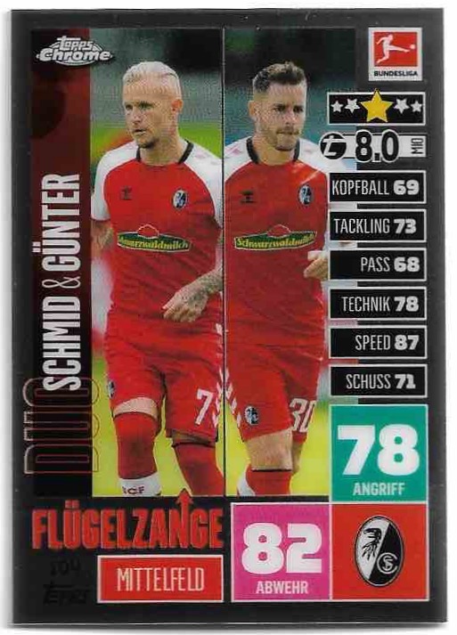 Flugelzange SCHMID/GUNTER 20-21 Topps Chrome Match Attax Bundesliga