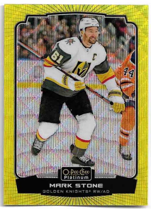 Neon Yellow Surge MARK STONE 22-23 UD O-Pee-Chee OPC Platinum