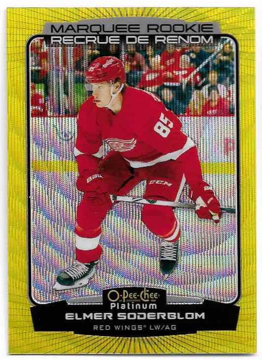 Marquee Rookies Neon Yellow Surge ELMER SODERBLOM 22-23 UD O-Pee-Chee OPC Platinum