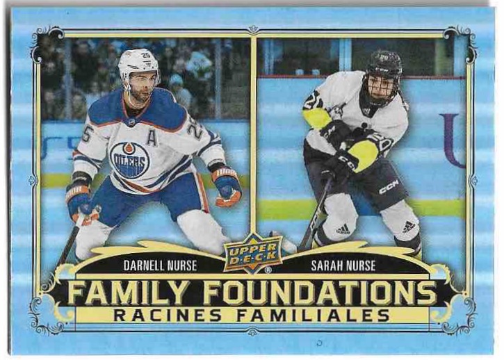 Family Foundations DARNELL NURSE/SARAH NURSE 23-24 UD Tim Hortons Greatest Duos