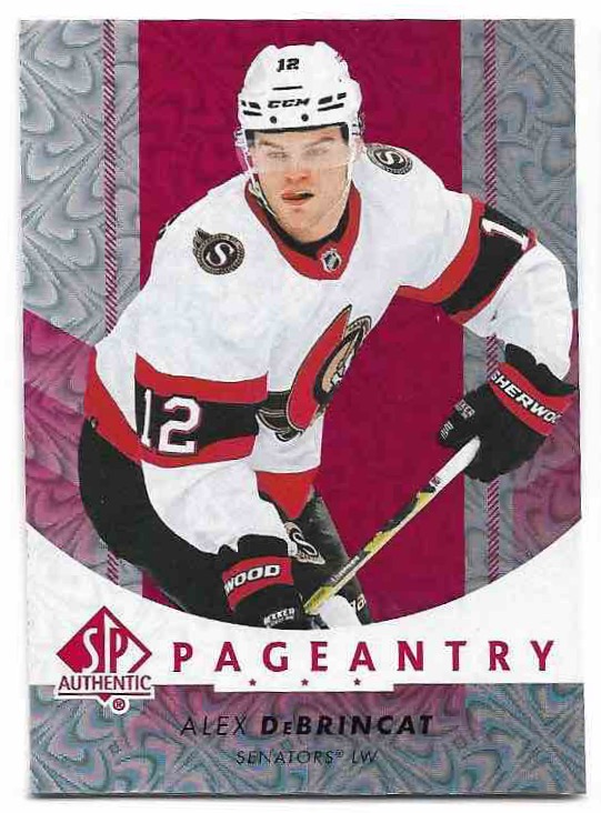 Red Pageantry ALEX DEBRINCAT 22-23 UD SP Authentic (horší zadní hrana)