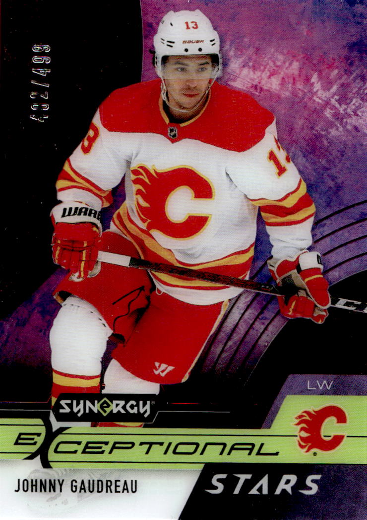 Red Exceptional Stars JOHNNY GAUDREAU 21-22 UD Synergy /499
