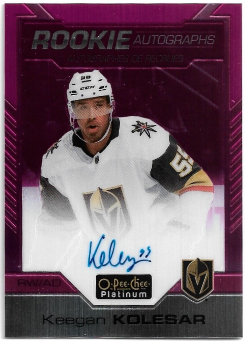Autographs Rookie Matte Pink KEEGAN KOLESAR 20-21 O-Pee-Chee OPC Platinum /99