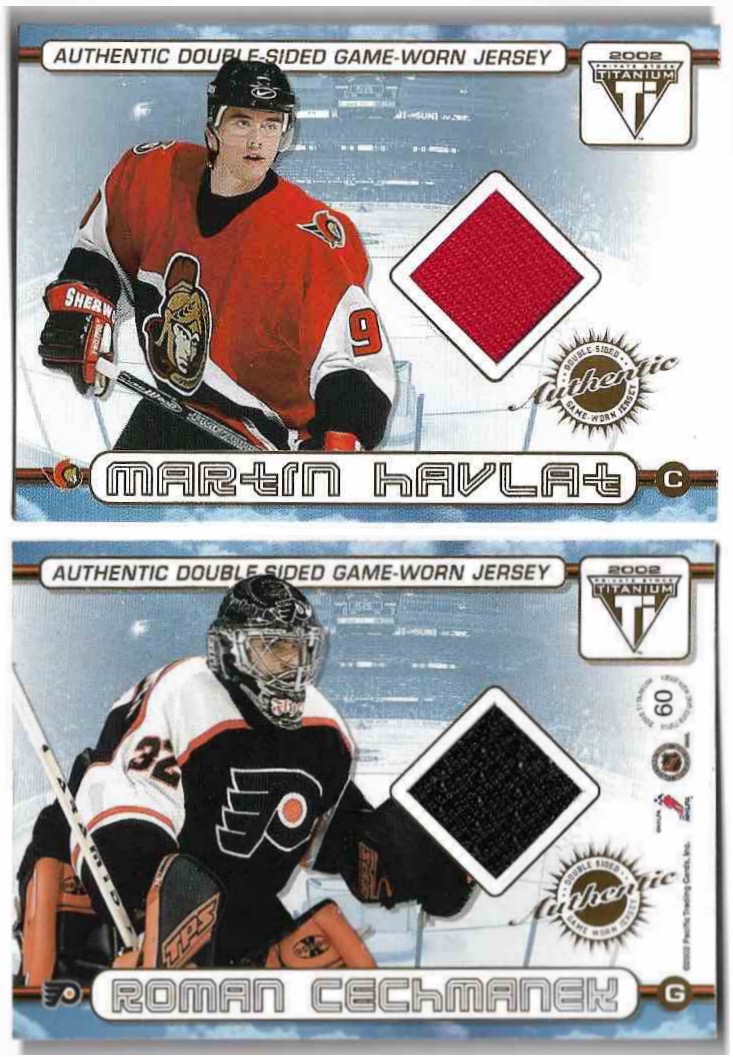 Jersey Authentic Double-Sided Game-Worn MARTIN HAVLÁT/ROMAN ČECHMÁNEK 01-02 Pacific Private Stock Titanium