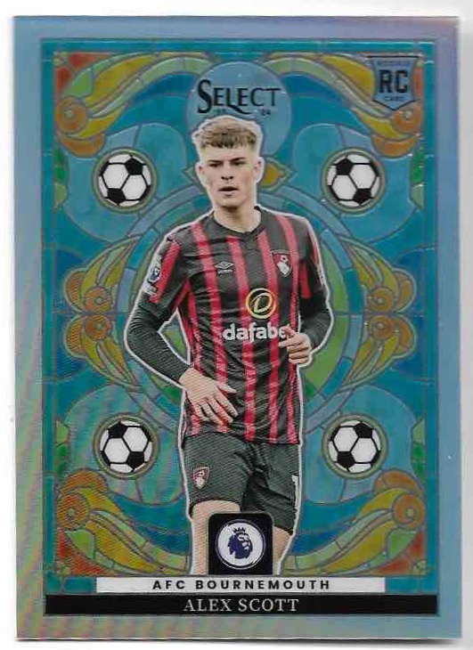 Rookie Stained Glass ALEX SCOTT 23-24 Panini Select Premier League Soccer