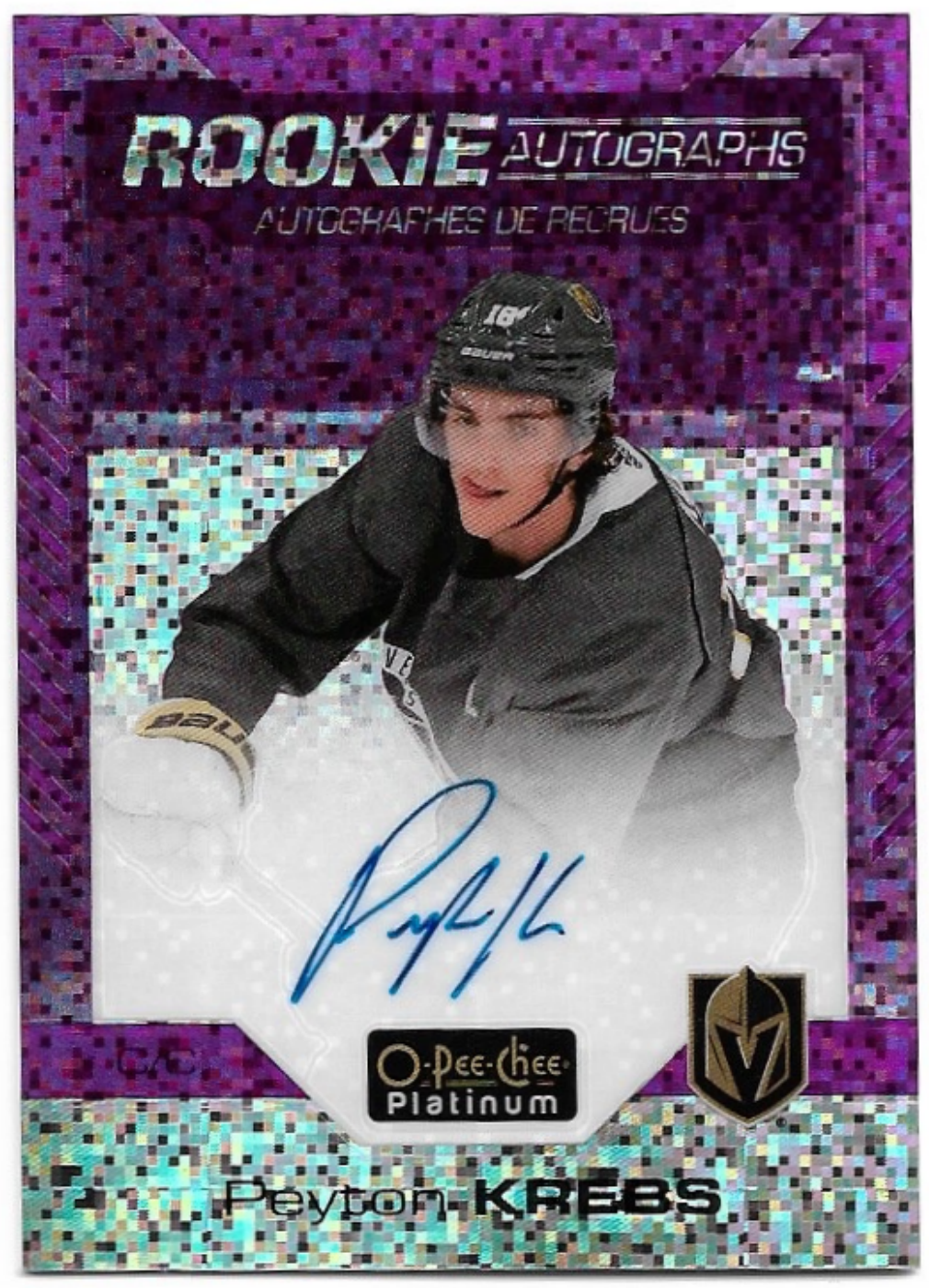 Autographs Rookie Violet Pixels PEYTON KREBS 20-21 O-Pee-Chee OPC Platinum