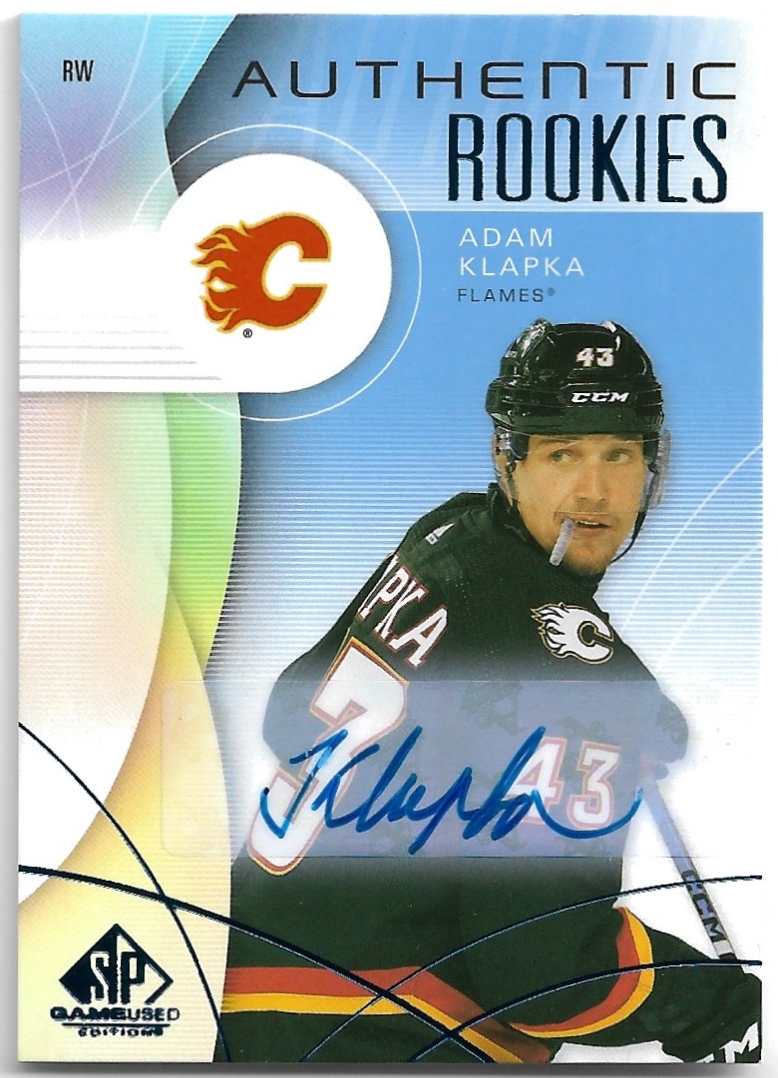 Auto Blue Authentic Rookies ADAM KLAPKA 24-25 UD SP Game Used