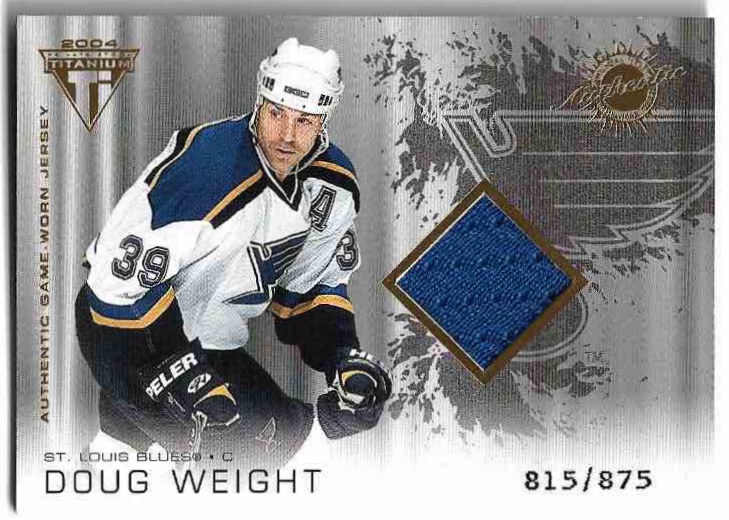 Jersey Authenitc Game-Worn DOUG WEIGHT 03-04 Pacific Private Stock Titanium /875
