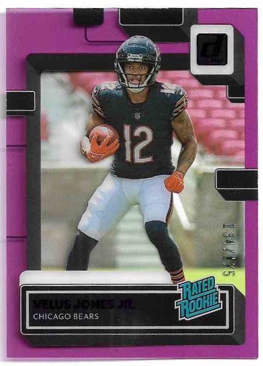 Purple Rated Rookie Clear Cut VELUS JONES JR. 2022 Panini Clearly Donruss Fooball /175