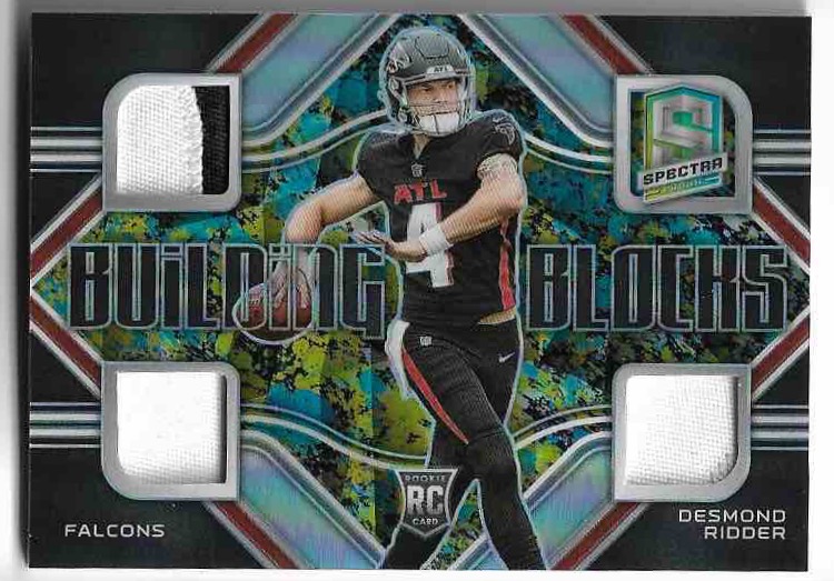 Jersey Rookie Splatter Neon Building Blocks DESMOND RIDDER 2022 Panini Spectra Football /8