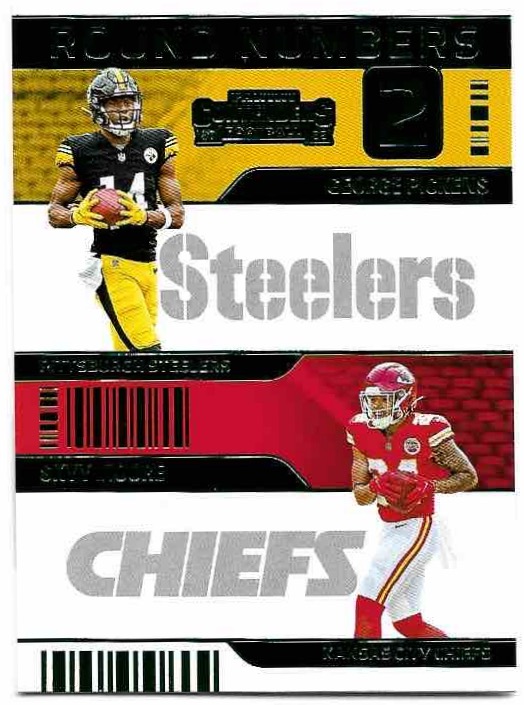 Emerald Round Numbers 2 PICKENS/MOORE 2022 Panini Contenders Football