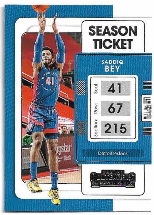 SADDIQ BEY 21-22 Panini Contenders Basketball