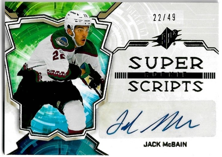 Auto Gold Rookie Super Script JACK MCBAIN 22-23 UD SPx /49