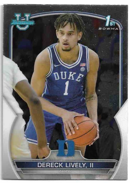 DERECK LIVELY, II 22-23 Bowman University Chrome Basketball