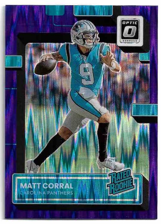 Purple Shock Rated Rookie MATT CORRAL 2022 Panini Donruss Optic Football