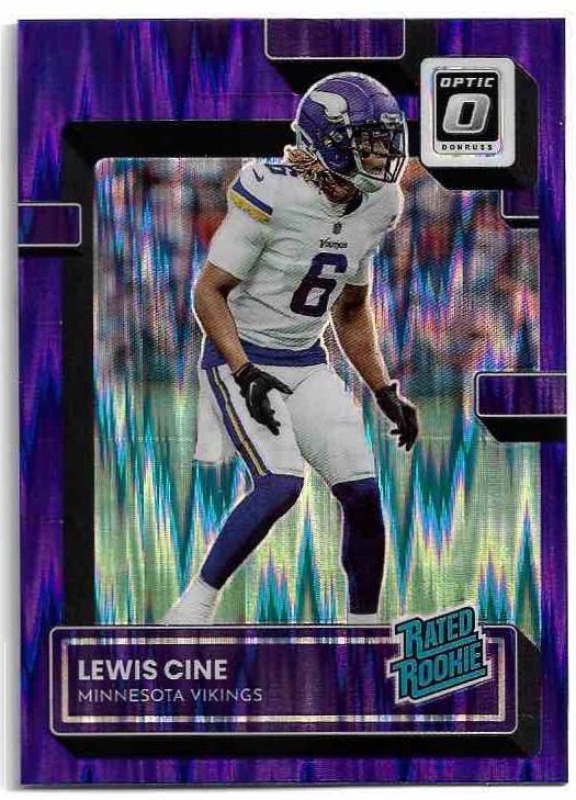 Purple Shock Rated Rookie LEWIS CINE 2022 Panini Donruss Optic Football