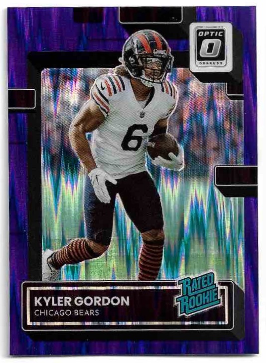 Purple Shock Rated Rookie KYLER GORDON 2022 Panini Donruss Optic Football