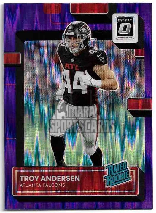 Purple Shock Rated Rookie TROY ANDERSEN 2022 Panini Donruss Optic Football
