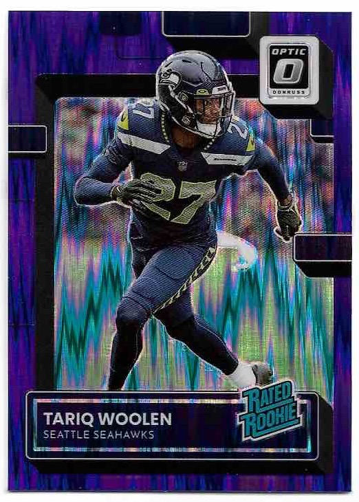 Purple Shock Rated Rookie TARIQ WOOLEN 2022 Panini Donruss Optic Football