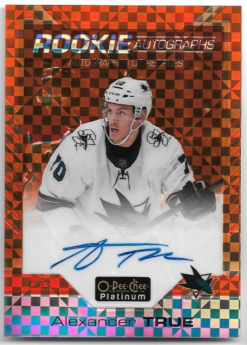 Auto Orange Checkers Rookie Autographs ALEXANDER TRUE 20-21 UD OPC Platinum /15