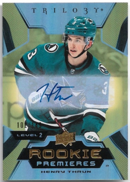 Auto Rookie Premieres Level 2 HENRY THRUN 23-24 UD Trilogy /149
