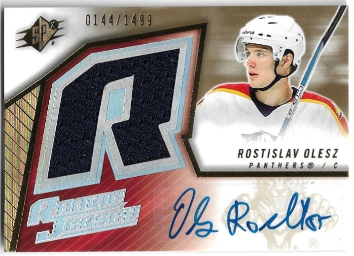 Auto Jersey Rookie ROSTISLAV OLESZ 05-06 UD SPx /1499