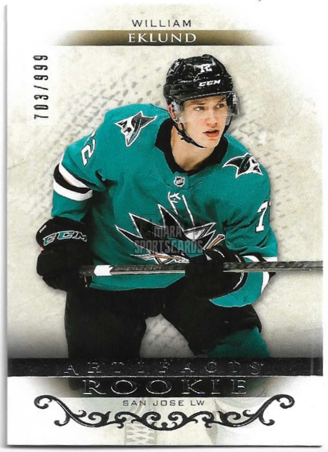 Extended Rookie WILLIAM EKLUND 21-22 UD Artifacts /999