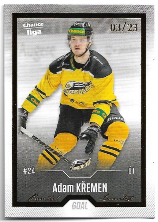 Gold ADAM KŘEMEN 22-23 GOAL Cards Chance liga Update /23