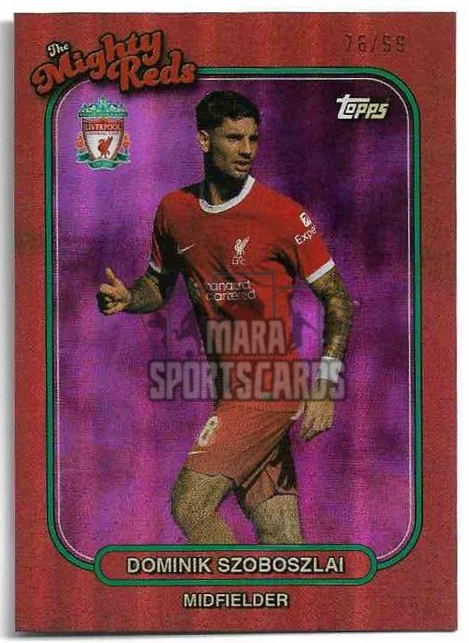 Limited Foil The Mighty Reds DOMINIK SZOBOSZLAI 23-24 Topps Liverpool Team Set /99