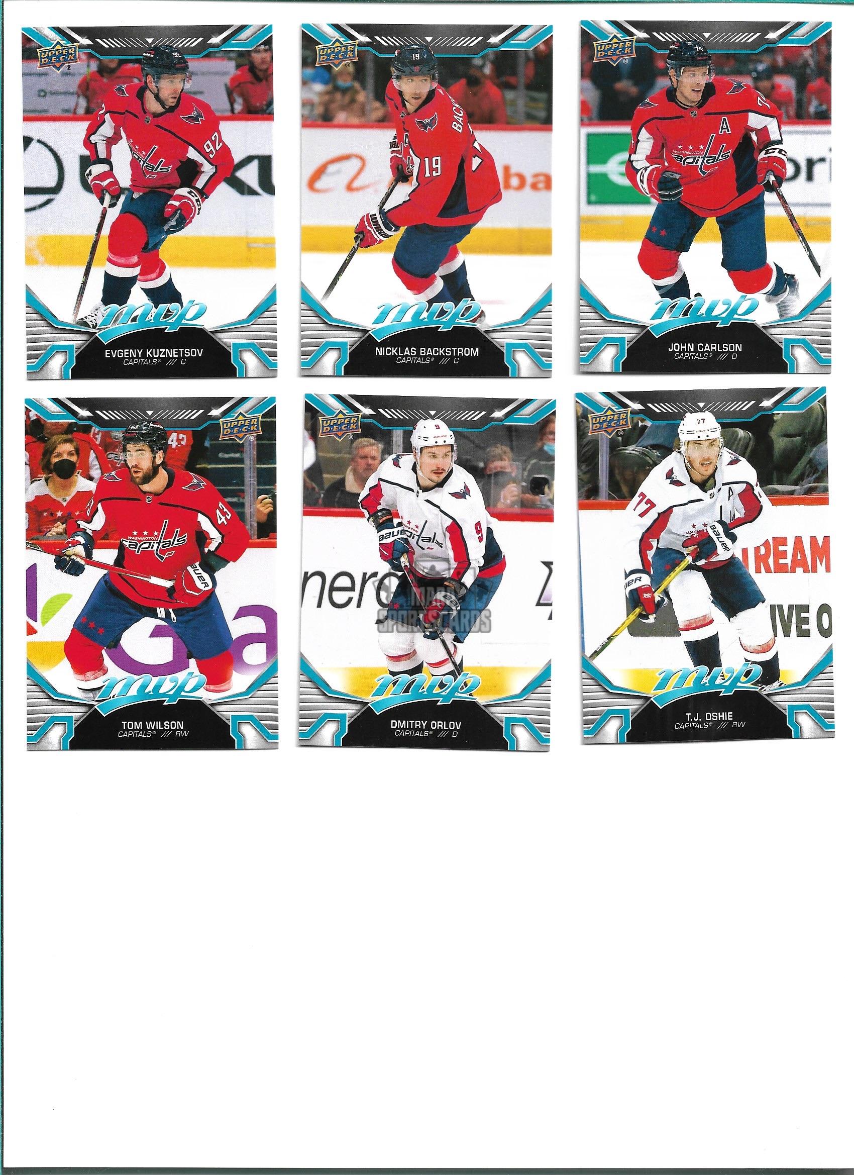 LOT řadových karet WASHINGTON CAPITALS 22-23 UD MVP - (6 kusů karet)
