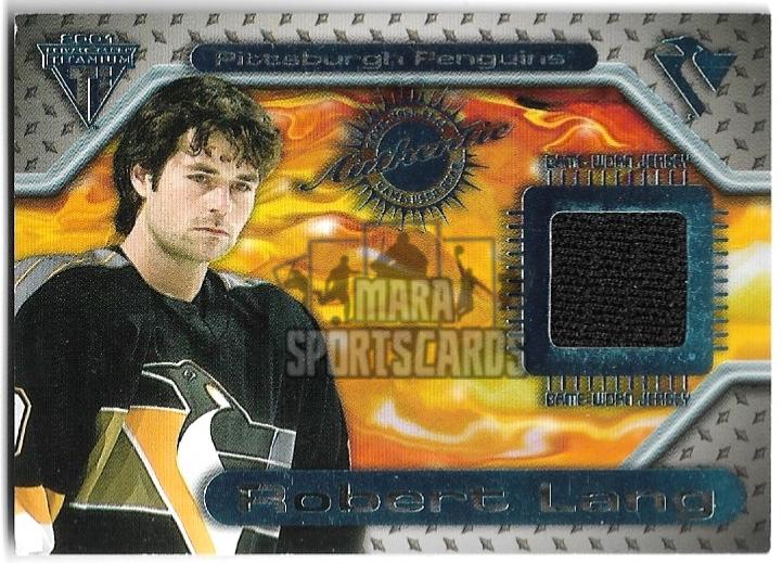 Jersey Game-Worn ROBERT LANG 00-01 Pacific Private Stock Titanium (horší růžek)