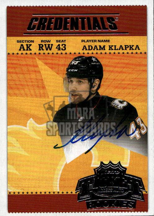 Auto Rookie Retro Ticket Access ADAM KLAPKA 24-25 UD Credentials