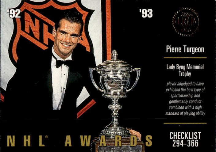 NHL Awards Checklist PIERRE TURGEON 93-94 Leaf