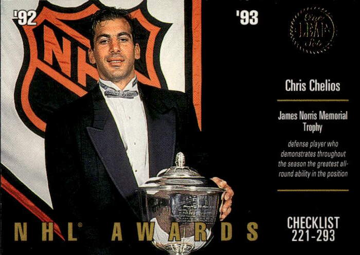 NHL Awards Checklist CHRIS CHELIOS 93-94 Leaf
