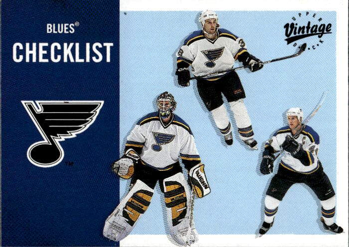 Checklist ST. LOUIS BLUES 00-01 UD Vintage