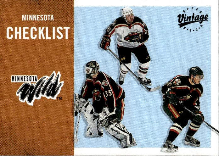 Checklist MINNESOTA WILD 00-01 UD Vintage