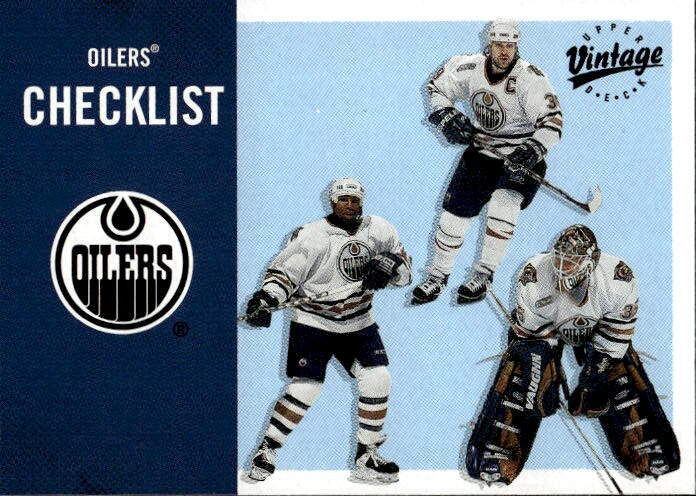 Checklist EDMONTON OILERS 00-01 UD Vintage